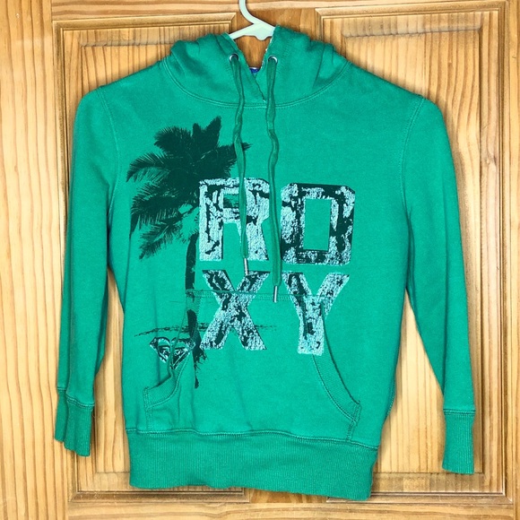 ROXY Green Hoodie XS - Picture 1 of 4